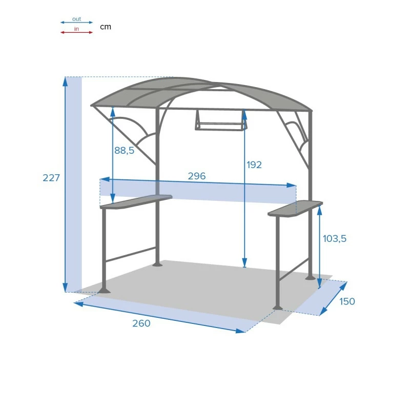 Abri Barbecue En Acier Hespéride Neiba Graphite 7 Abri Barbecue En Acier Hespéride Neiba Graphite – Image 5