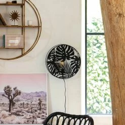 Applique Métal Noir Feuilles Olas Atmosphera -Demeyers Magasin applique metal noir feuilles olas atmosphera 4