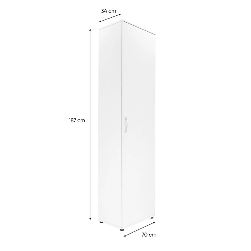 Armoire 1 Porte 6 Niveaux Blanc 9 Armoire 1 Porte 6 Niveaux Blanc – Image 7