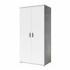 Armoire 2 Portes Blanc Et Gris Soma -Demeyers Magasin armoire 2 portes blanc et gris soma