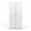 Demeyere Armoire 2 Portes Penderie + Lingère Izzy Blanc Et Bois -Demeyers Magasin armoire 2 portes penderie lingere izzy blanc bois