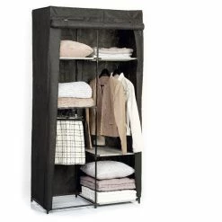 Armoire Modulable 3 Penderies / 5 étagères Noir 5Five 7 Armoire Modulable 3 Penderies / 5 étagères Noir 5Five -Demeyers Magasin armoire penderie 3 etageres noir 2