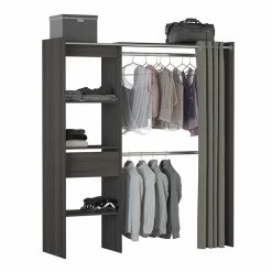Demeyere Armoire/Placard Extensible SEATTLE Avec Rideau Chêne Vulcano -Demeyers Magasin armoire placard extensible seattle avec rideau chene vulcano 4
