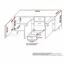 Bahut 3 Portes 3 Tiroirs Wiva -Demeyers Magasin bahut 3 portes 3 tiroirs wiva 1 3