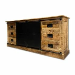 Bahut 6 Tiroirs Manguier Et Métal Barn -Demeyers Magasin bahut 6 tiroirs manguier et metal barn 2