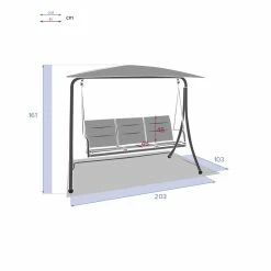Balancelle 3 Places Ardoise Lako Hespéride -Demeyers Magasin balancelle 3 places ardoise lako hesperide 5
