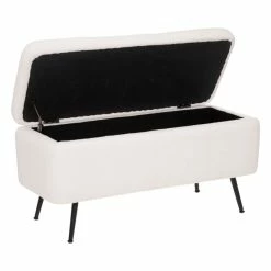 Banc Coffre Bouclette Blanc Aurora Atmosphera -Demeyers Magasin banc coffre bouclette blanc aurora atmosphera 1 2