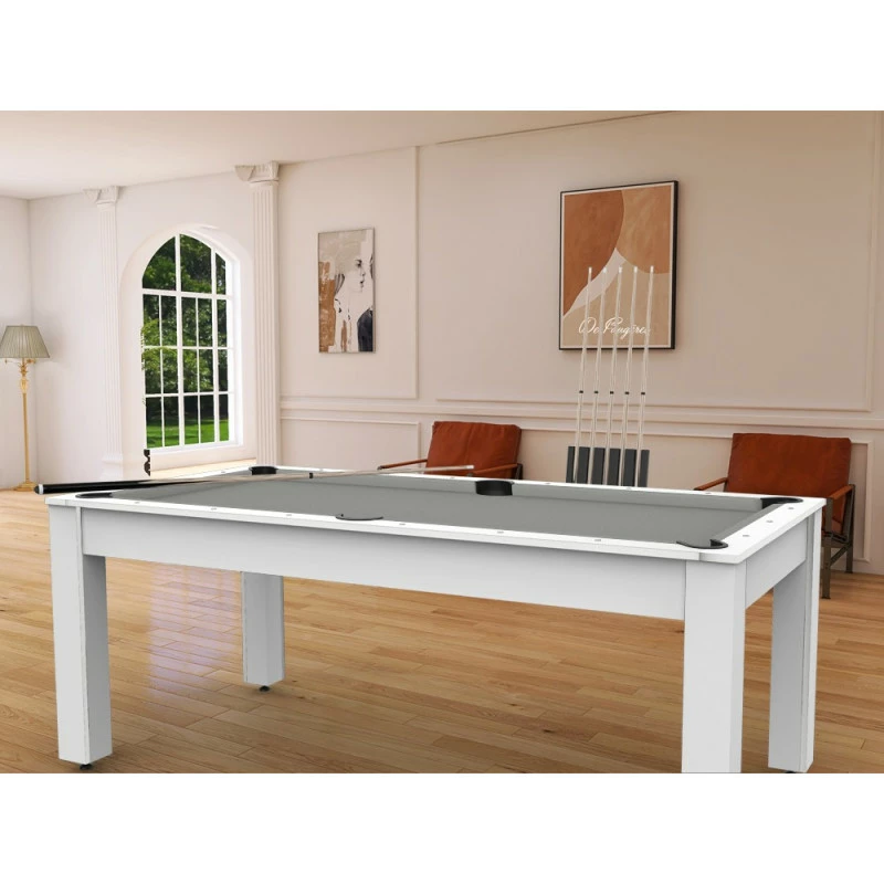 Billard Américain Arizona 7 Pieds Blanc Laqué / Tapis Gris 6 Billard Américain Arizona 7 Pieds Blanc Laqué / Tapis Gris – Image 4