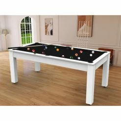 Billard Américain Arizona 7 Pieds Blanc Laqué / Tapis Noir 11 Billard Américain Arizona 7 Pieds Blanc Laqué / Tapis Noir -Demeyers Magasin billard americain arizona 7 pieds blanc tapis noir 2
