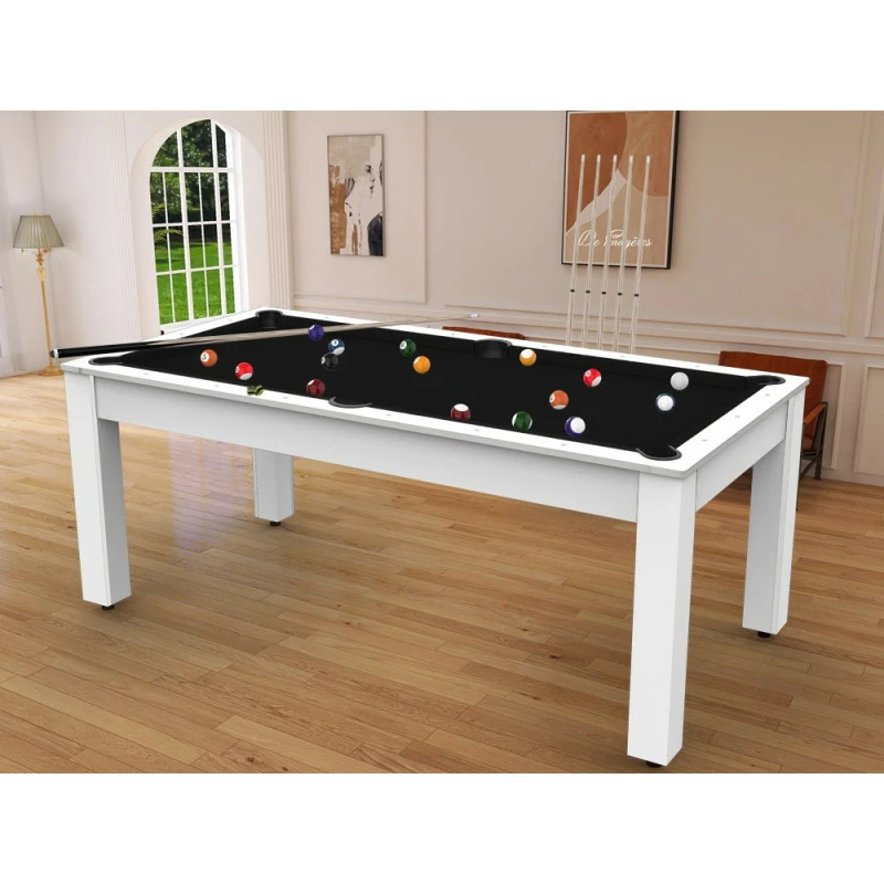 Billard Américain Arizona 7 Pieds Blanc Laqué / Tapis Noir 5 Billard Américain Arizona 7 Pieds Blanc Laqué / Tapis Noir – Image 3