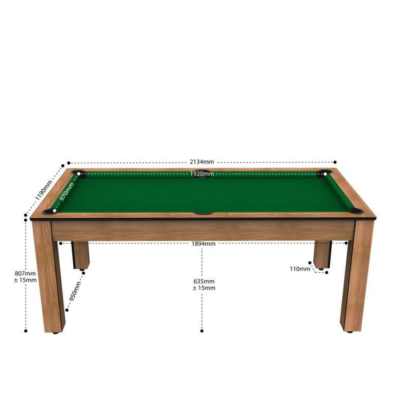 Billard Américain Arizona 7 Pieds Hêtre Boisé / Tapis Vert 4 Billard Américain Arizona 7 Pieds Hêtre Boisé / Tapis Vert – Image 2