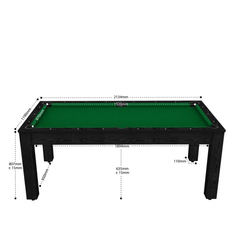 Billard Américain Arizona 7 Pieds Noir Boisé / Tapis Vert 4 Billard Américain Arizona 7 Pieds Noir Boisé / Tapis Vert – Image 2