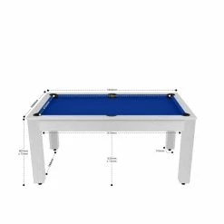 Billard Texas 6 Pieds - Coloris Blanc Boisé Tapis Bleu -Demeyers Magasin billard texas 6 pieds coloris blanc boise tapis bleu 3