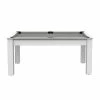 Billard Texas 6 Pieds - Coloris Blanc Laqué / Tapis Gris -Demeyers Magasin billard texas 6 pieds coloris blanc laque tapis gris