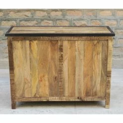 Buffet 1 Porte 4 Tiroirs Bois De Manguier Et Métal -Demeyers Magasin buffet 1 porte 4 tiroirs bois de manguier et metal 4