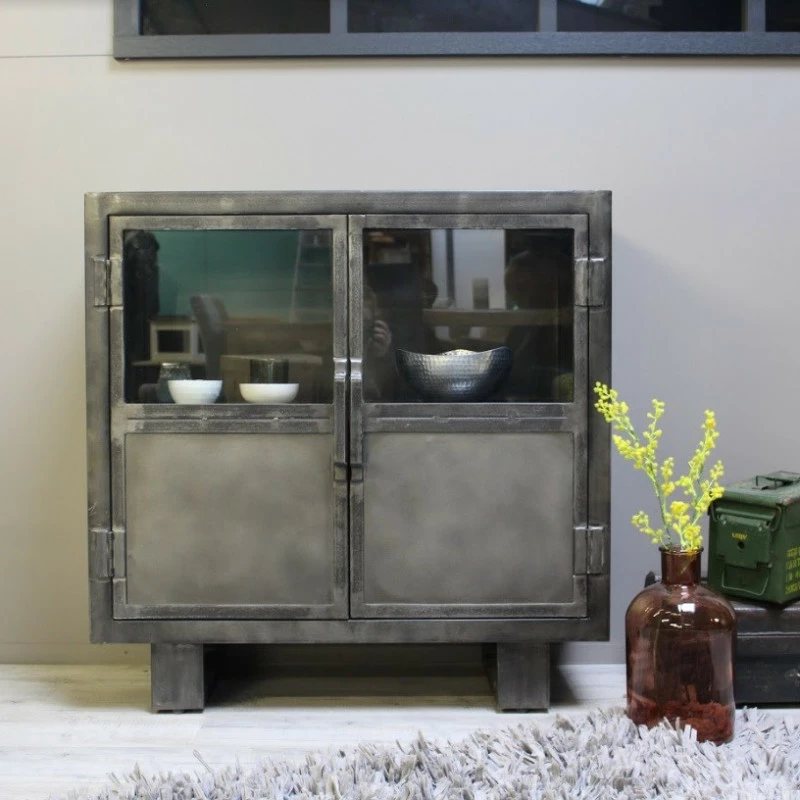 Buffet Métal Noir Jodhpur 2 Portes 4 Buffet Métal Noir Jodhpur 2 Portes – Image 2