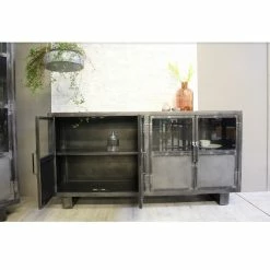 Buffet Métal Noir Jodhpur 4 Portes -Demeyers Magasin buffet metal jodhpur portes inditime 2