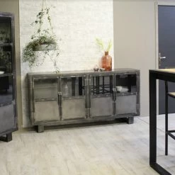 Buffet Métal Noir Jodhpur 4 Portes -Demeyers Magasin buffet metal jodhpur portes inditime 3