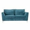 Canapé 2 Places Isla Velours Côtelé Bleu