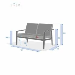 Canapé 2 Places Pavane Graphite Hespéride -Demeyers Magasin canape 2 places pavane graphite hesperide 3