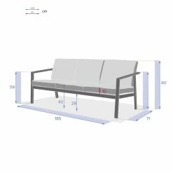 Canapé 3 Places Pavane Graphite Hespéride -Demeyers Magasin canape 3 places pavane graphite hesperide 1 5