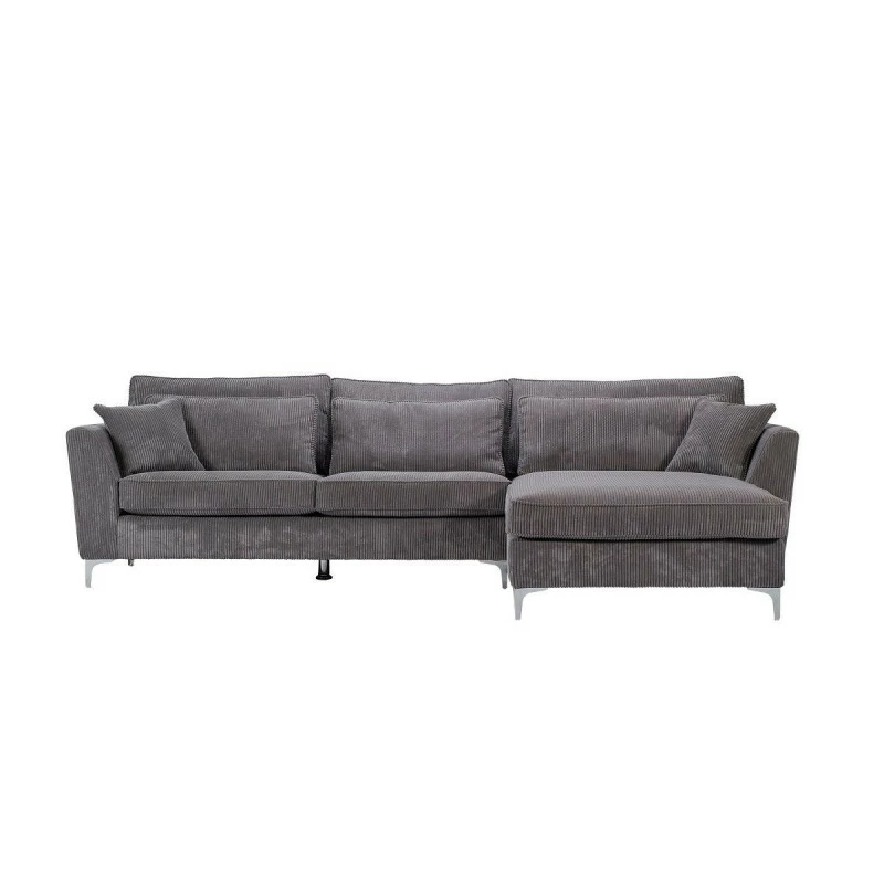 Canapé Angle Droit Isla Velours Côtelé Gris 6 Canapé Angle Droit Isla Velours Côtelé Gris – Image 4