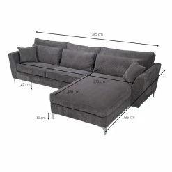 Canapé Angle Droit Isla Velours Côtelé Gris 15 Canapé Angle Droit Isla Velours Côtelé Gris -Demeyers Magasin canape angle droit gris isla 6