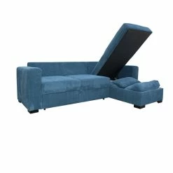 Canapé D'angle Joe Gauche Ou Droite Bleu Convertible Lit -Demeyers Magasin canape d angle joe gauche ou droite bleu convertible lit 2