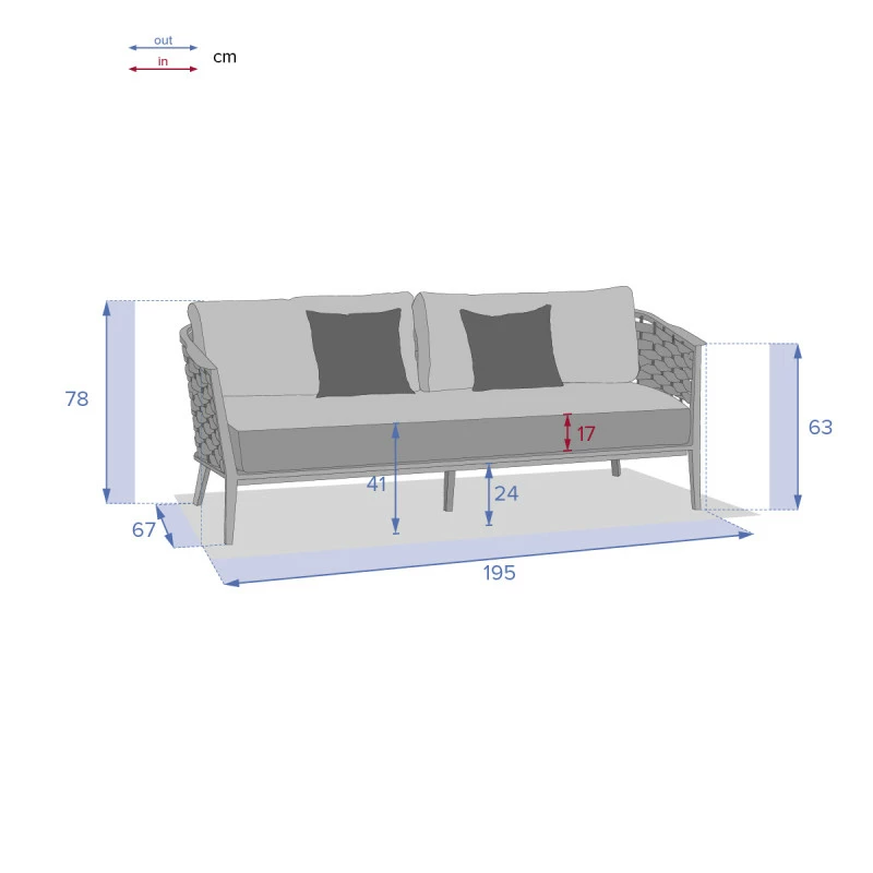 Canapé De Salon Extérieur 3 Places Embruns Hespéride 6 Canapé De Salon Extérieur 3 Places Embruns Hespéride – Image 4
