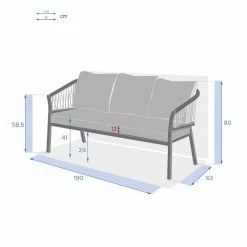 Canapé Extérieur 3 Places Oriengo Anthracite Hespéride -Demeyers Magasin canape exterieur 3 places oriengo anthracite hesperide 3