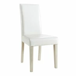 Demeyere Chaise Dossier Haut Blanc PU Guevara
