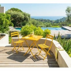 Chaise Métal Pliante Greensboro Moutarde Hespéride 10 Chaise Métal Pliante Greensboro Moutarde Hespéride -Demeyers Magasin chaise greensboro hesperide moutarde 1 3