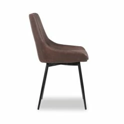 Chaise Mirano Coloris Brun Acier Microfibre -Demeyers Magasin chaise mirano coloris brun 1 2
