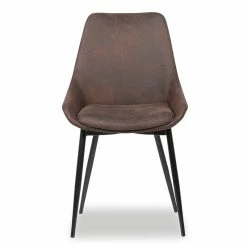 Chaise Mirano Coloris Brun Acier Microfibre -Demeyers Magasin chaise mirano coloris brun 1 3