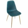 Chaise Roka Velours Bleu Canard Et Pieds Métal Atmosphera -Demeyers Magasin chaise roka velours bleu canard et pieds metal atmosphera