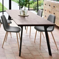 Chaise Taho Gris Foncé Assise Rembourrée Atmosphera -Demeyers Magasin chaise taho gris fonce assise rembourree atmosphera 1