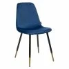 Chaise Velours Bleu Pieds Gold Tyka Atmosphera -Demeyers Magasin chaise velours bleu gold tyka atmosphera