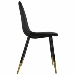 Chaise Velours Noir Pieds Gold Tyka Atmosphera -Demeyers Magasin chaise velours noir gold tyka atmosphera 1