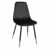 Chaise Velours Noir Pieds Gold Tyka Atmosphera -Demeyers Magasin chaise velours noir gold tyka atmosphera