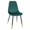 Chaise Velours Vert Pieds Gold Tyka Atmosphera -Demeyers Magasin chaise velours vert pieds gold atmosphera