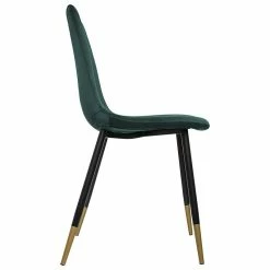 Chaise Velours Vert Pieds Gold Tyka Atmosphera -Demeyers Magasin chaise velours vert pieds gold atmosphera 2