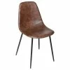 Chaise Vladi Effet Cuir Marron Atmosphera -Demeyers Magasin chaise vladi effet cuir marron atmosphera