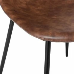 Chaise Vladi Effet Cuir Marron Atmosphera -Demeyers Magasin chaise vladi effet cuir marron atmosphera 2