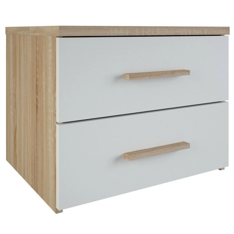Demeyere Chevet 2 Tiroirs Blanc Et Naturel Lena 3 Demeyere Chevet 2 Tiroirs Blanc Et Naturel Lena