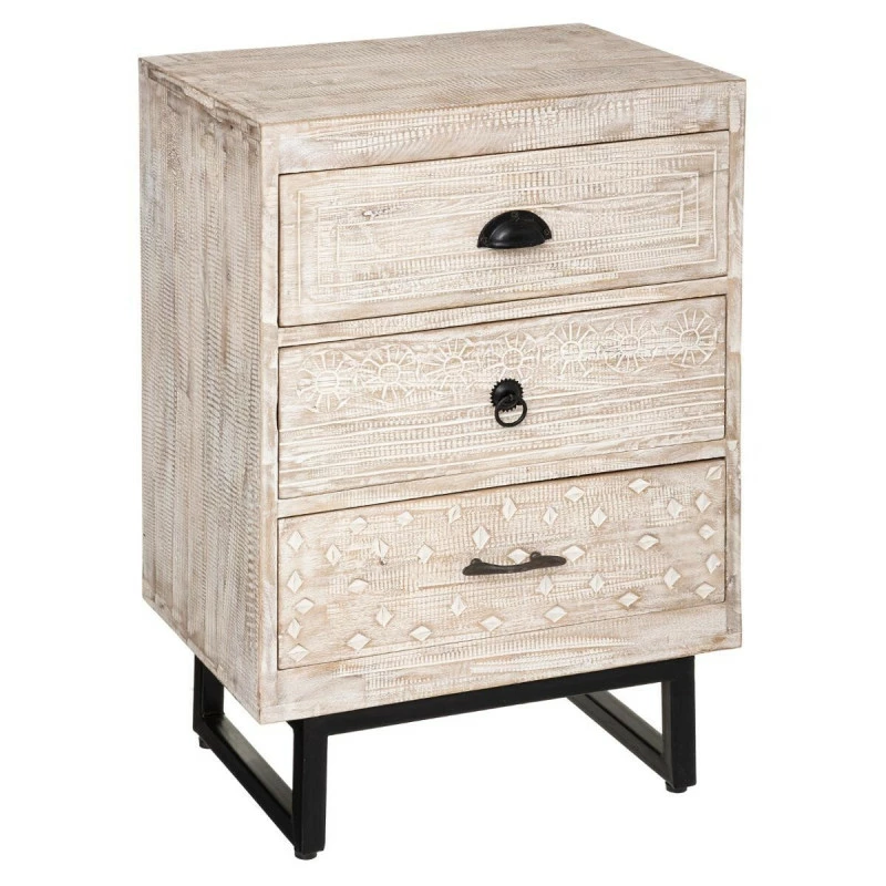 Chevet 3 Tiroirs Bois Blanchi Ajay Atmosphera 3 Chevet 3 Tiroirs Bois Blanchi Ajay Atmosphera