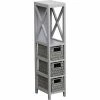 Chiffonnier 1 étagère + Paniers Tressés Gris -Demeyers Magasin chiffonnier 1 etagere paniers tresses gris