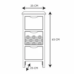 Chiffonnier 3 Tiroirs Chic Naturel Et Blanc -Demeyers Magasin chiffonnier 3 tiroirs chic naturel et blanc 2