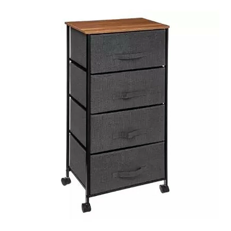 Chiffonnier 4 Tiroirs Avec Roulette Gris Foncé 3 Chiffonnier 4 Tiroirs Avec Roulette Gris Foncé