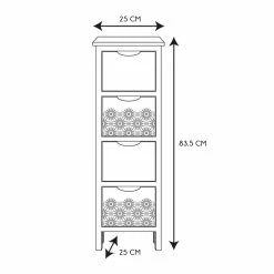 Chiffonnier 4 Tiroirs Chic Naturel Et Blanc -Demeyers Magasin chiffonnier 4 tiroirs chic naturel et blanc 1 3