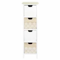 Chiffonnier 4 Tiroirs Chic Naturel Et Blanc -Demeyers Magasin chiffonnier 4 tiroirs chic naturel et blanc 1 6